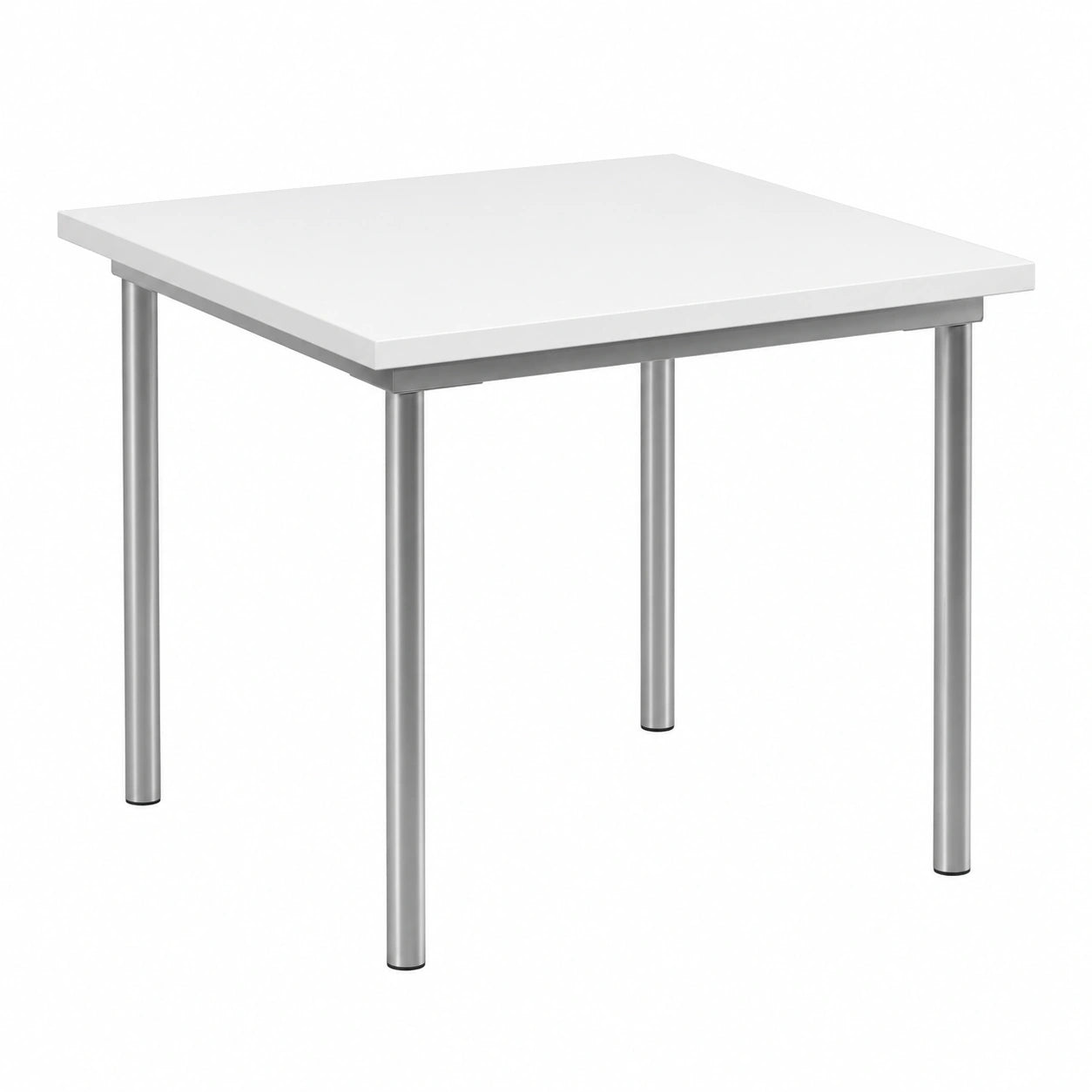 Moderner Esstisch mit Metallgestell, 80x80 cm - Robuste Tischplatte, 28 mm - Ideal für Küche, Büro und Restaurant, Grau