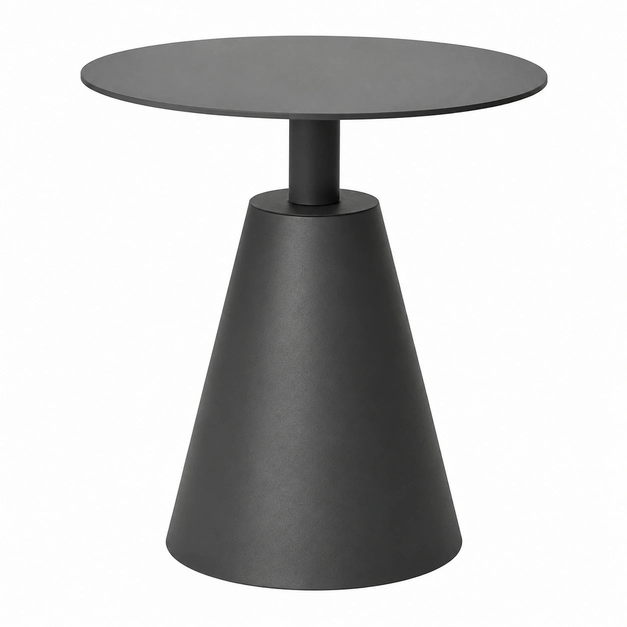Eleganter Runder Metall-Beistelltisch, Kleiner Sofatisch mit Aluminium-Details für Wohn- und Schlafzimmer, Innen- und Außenbereich, Schwarz