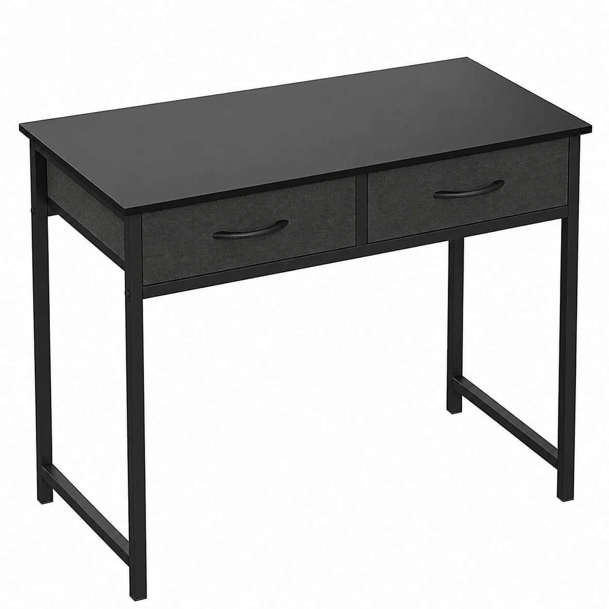 Moderner Computertisch mit Schubladen, 80cm Schreibtisch für Büro und Zuhause, Schwarz