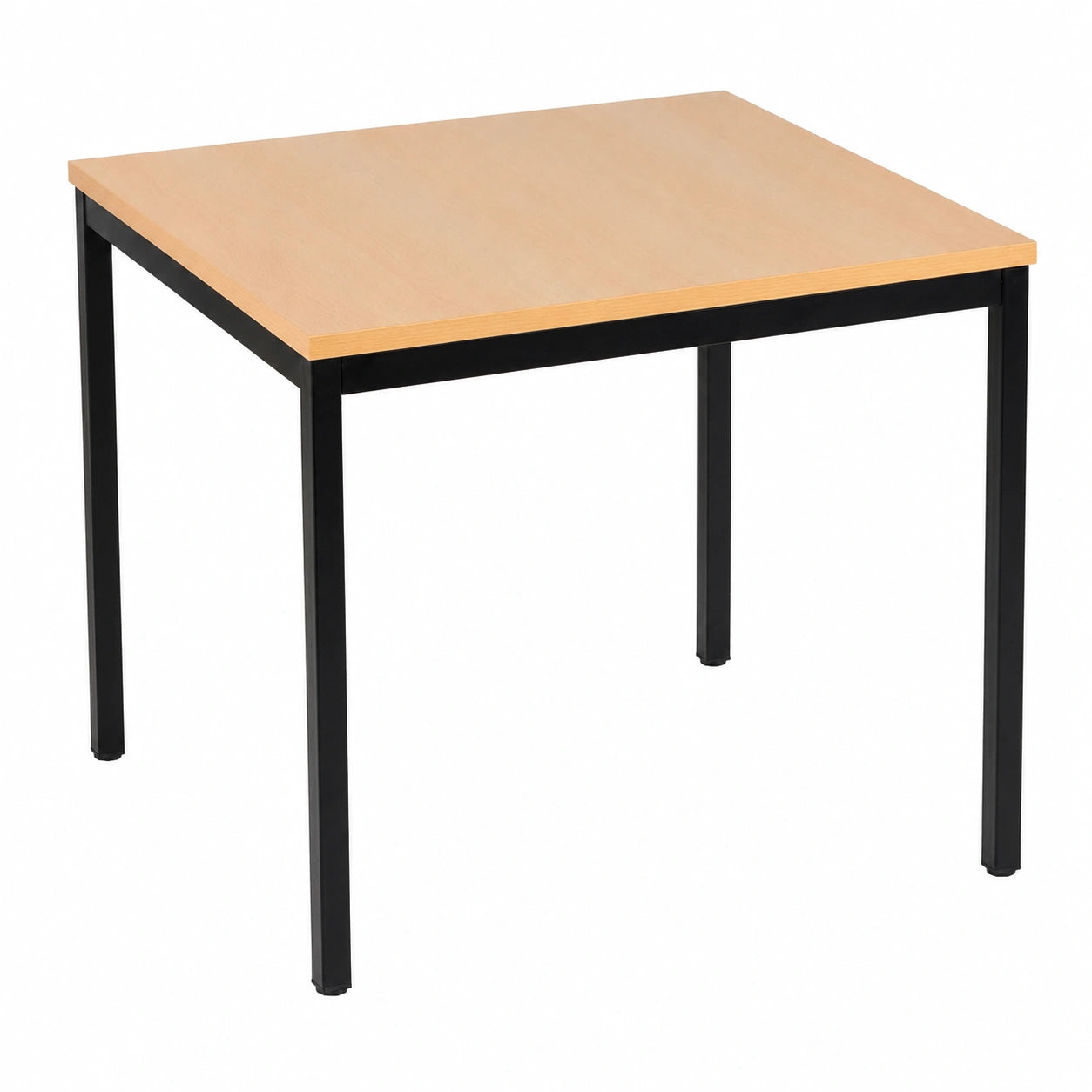 Moderner Mehrzwecktisch aus Stahl und Buche, 80x80x75cm, TÜV/GS-zertifiziert, für Büro und Zuhause