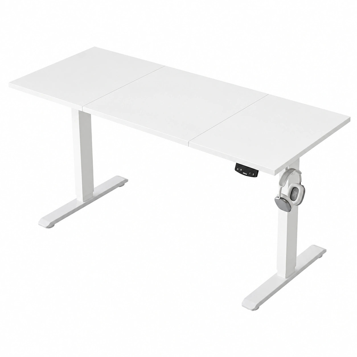 Ergonomischer Höhenverstellbarer Schreibtisch 140x60 cm, Elektrisch mit Memory-Steuerung, Weiß