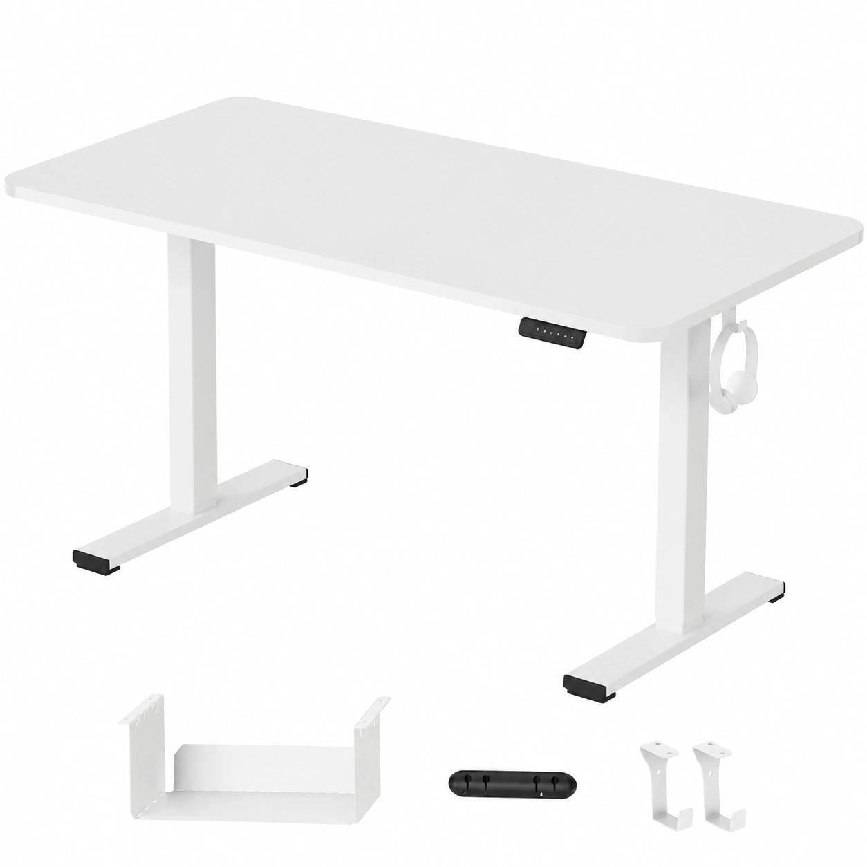 Elektrisch Höhenverstellbarer Schreibtisch 120x60 cm Weiß für Ergonomisches Arbeiten