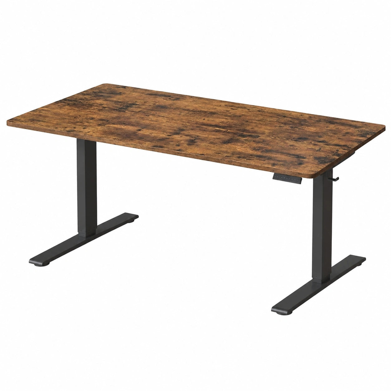 VASAGLE Elektrisch Höhenverstellbarer Schreibtisch, USB-C-Port, 160x80 cm, Vintagebraun, Antiermüdung, 3 Speicherplätze, für Büro