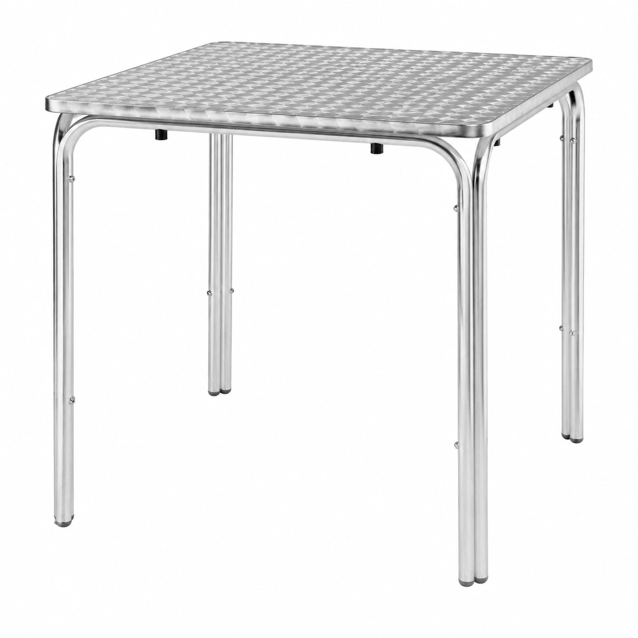 Bolero Quadratischer Stapeltisch für Innen- und Außenbereich, Café und Bistro, 70 cm, Edelstahl & Aluminium