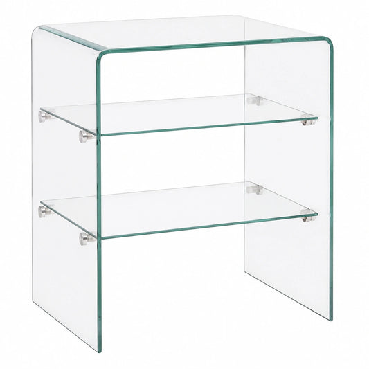 Moderner Kaffeetisch aus gehärtetem Glas, 50 x 40 x 56 cm, für Wohnzimmer, Büro, Schlafzimmer