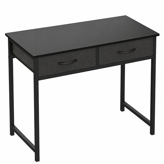 Moderner Computertisch mit Schubladen, 80cm Schreibtisch für Büro und Zuhause, Schwarz