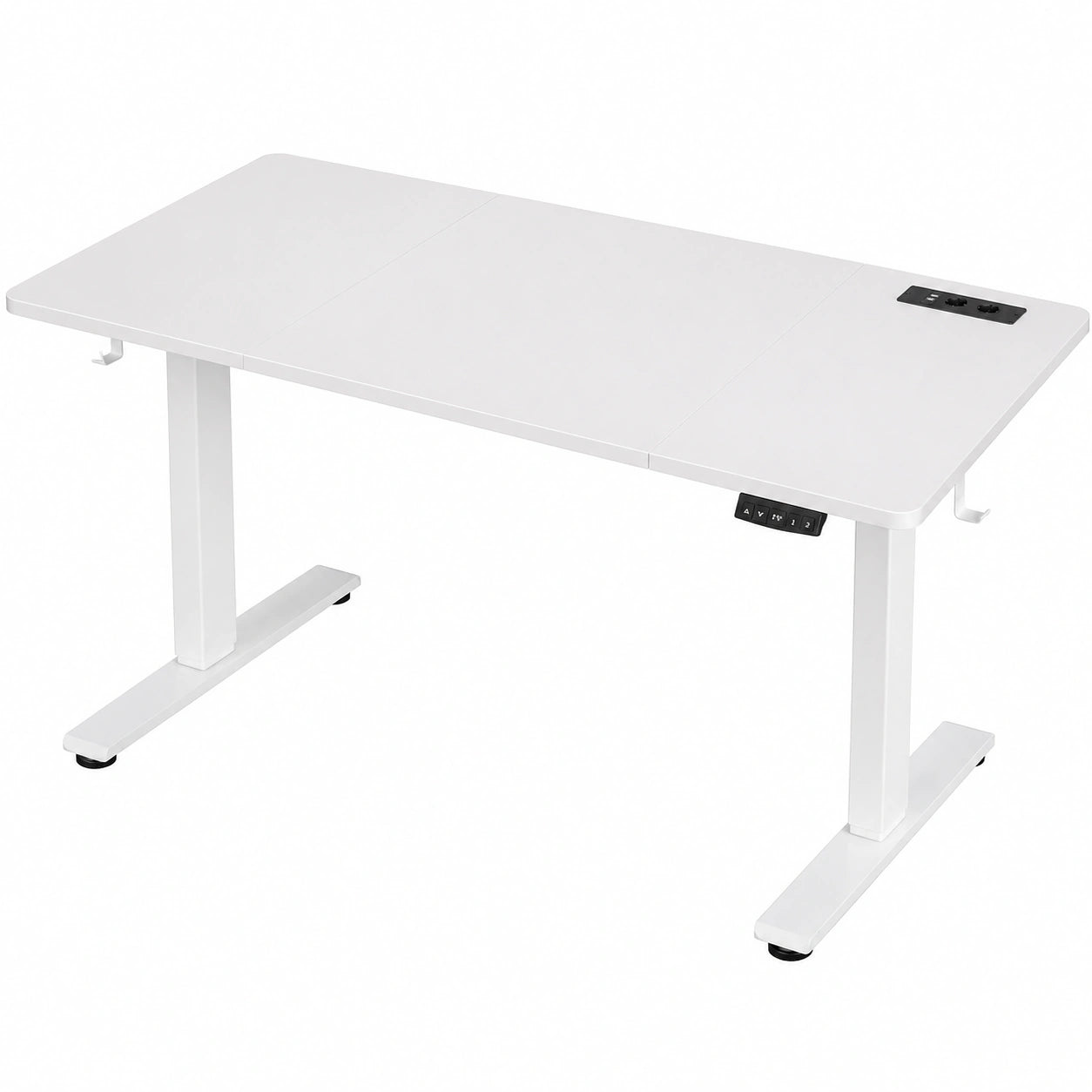 Elektrisch Höhenverstellbarer Schreibtisch 160x80cm mit USB und Steckdose, 2 Memory-Funktionen, Weiß