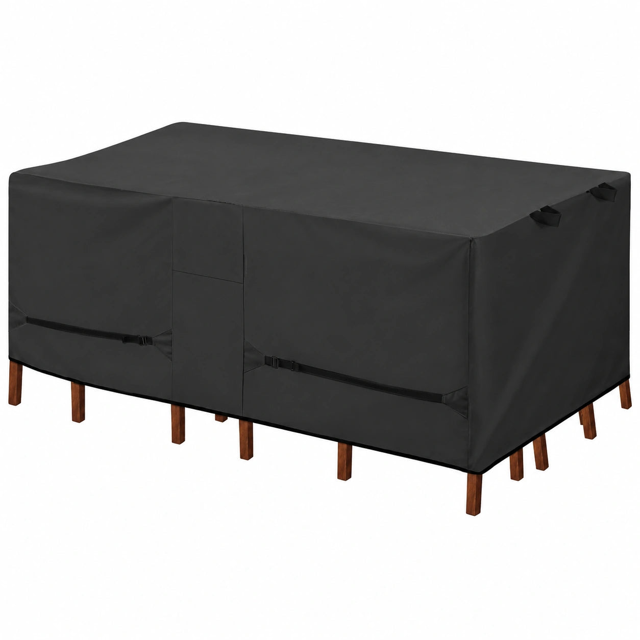 Wasserdichte Abdeckung für Terrassentisch und Stühle, 228,6 x 162,6 cm, Schwarz
