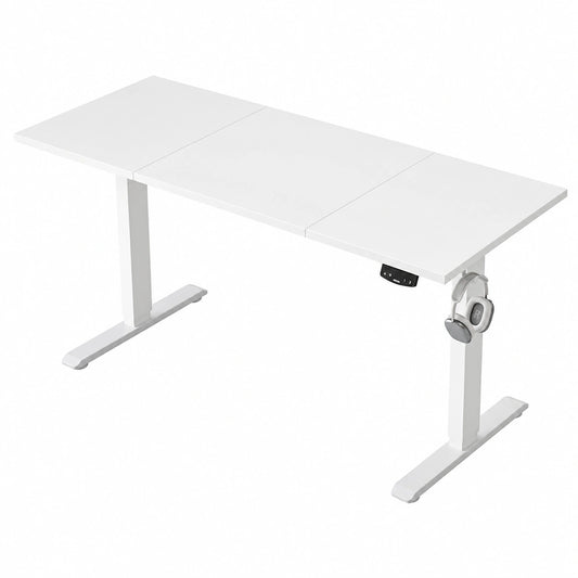 Ergonomischer Höhenverstellbarer Schreibtisch 140x60 cm, Elektrisch mit Memory-Steuerung, Weiß