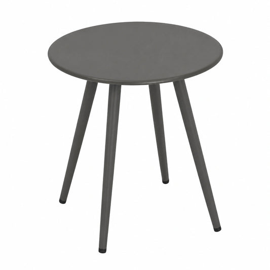 DEGAMO Runder Gartentisch Denver aus Metall, 45cm, Grau, für Innen- und Außenbereich