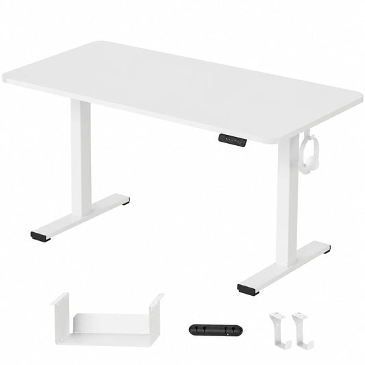 Elektrisch Höhenverstellbarer Schreibtisch 120x60 cm Weiß für Ergonomisches Arbeiten