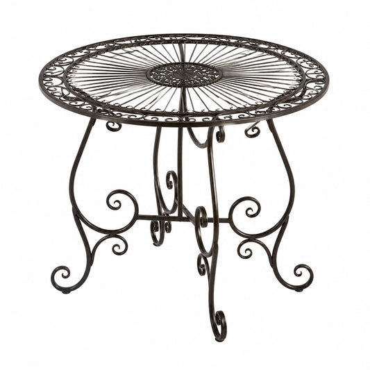 Runder Bistrotisch Flair aus Metall im antiken Vintage-Stil für Balkon und Garten