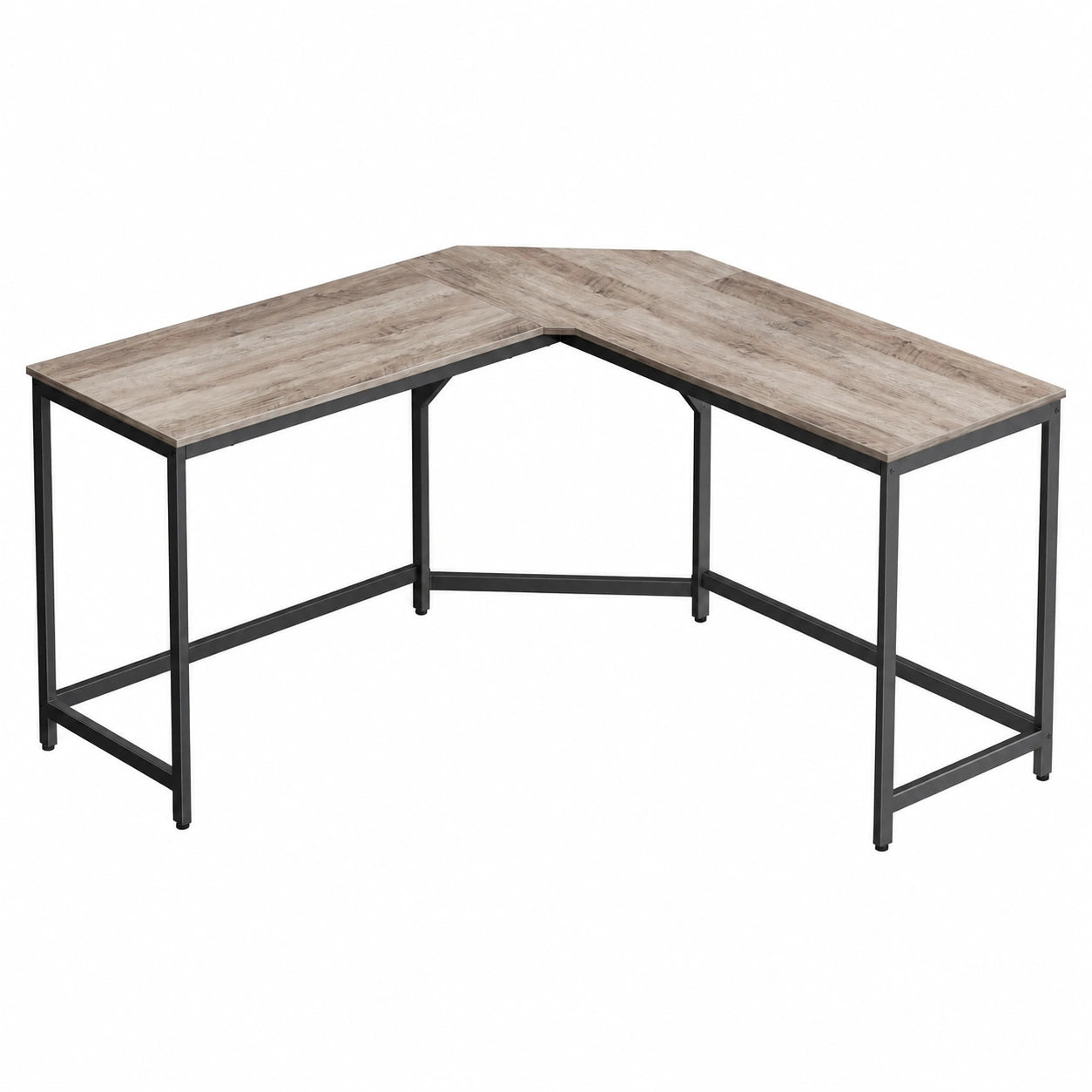 VASAGLE L-förmiger Eckschreibtisch, Computertisch für Homeoffice und Gaming, 149 x 149 x 76 cm, platzsparendes Design, Greige und Tintenschwarz